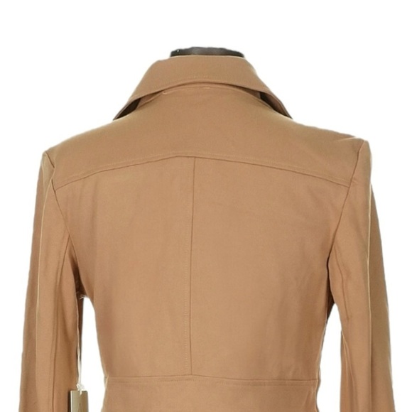 Joie Tan Blazer Jacket M NWT Gold Crest Buttons Fitted Stretch Career Work Chic - Picture 4 of 8